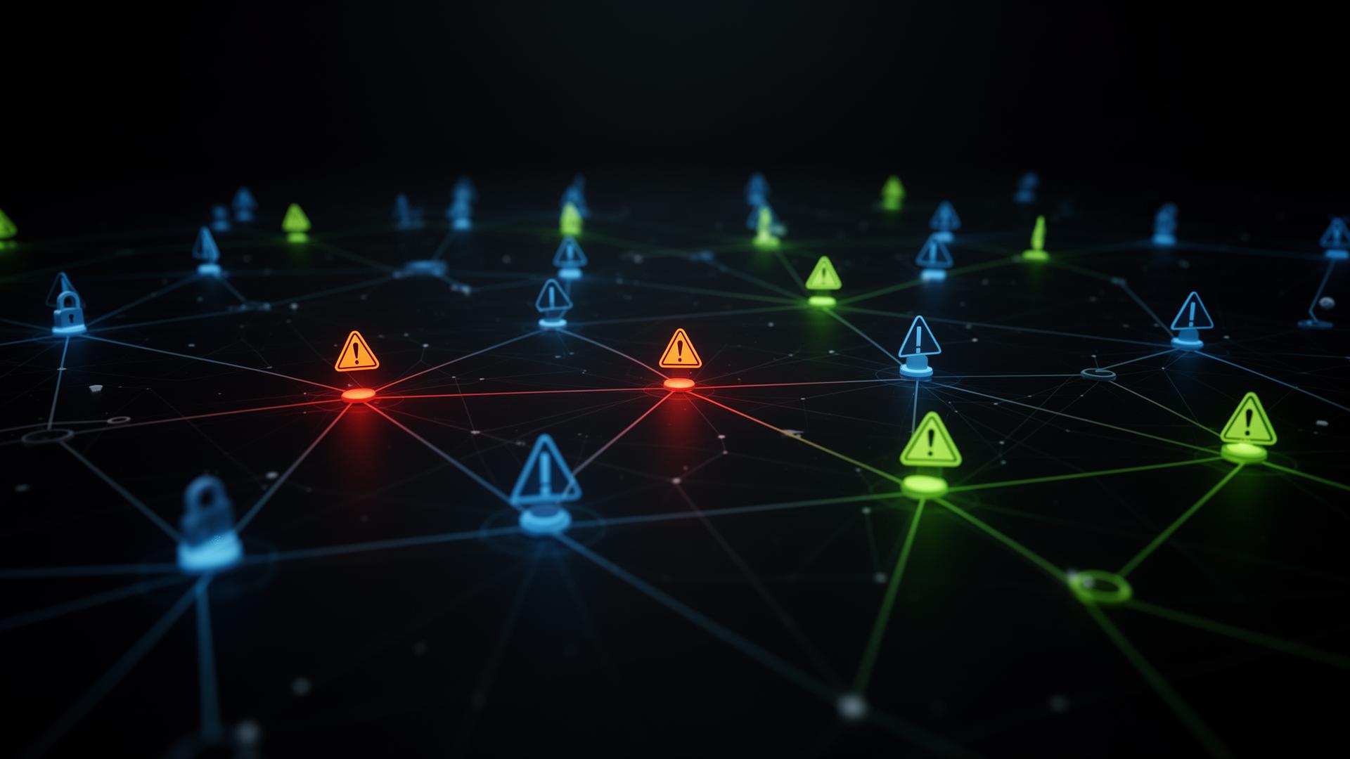 Network diagram showing security vulnerabilities